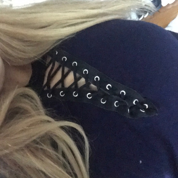 FURST OF A KIND Navy Lace Up Sweater - Picture 3 of 4